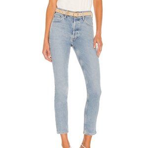 NWT AGolde Nico High Rise Slim Fit Jeans in Cliffside Womens Size 31 Stretch